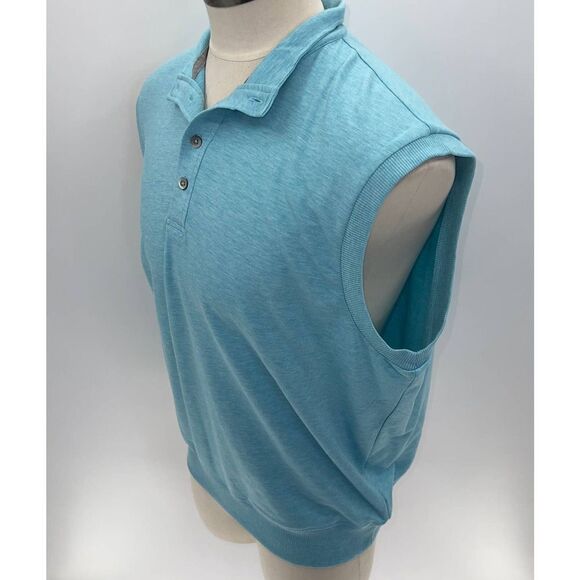 F&G Tech Old School Button Plack Golf Vest Turks Heather (Blue) - Large NWT - Picture 4 of 8